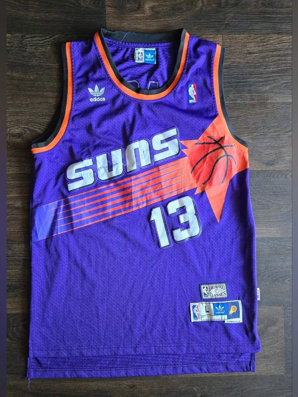 Adidas NBA Hardwood Classics Phoenix Suns 1996-97 Steve Nash #13 Jersey Size L